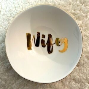 Slant "Wifey" Ceramic Trinket Tray